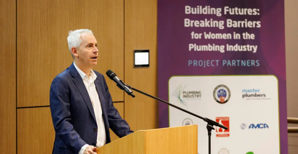Man speaking at a Building Futures event